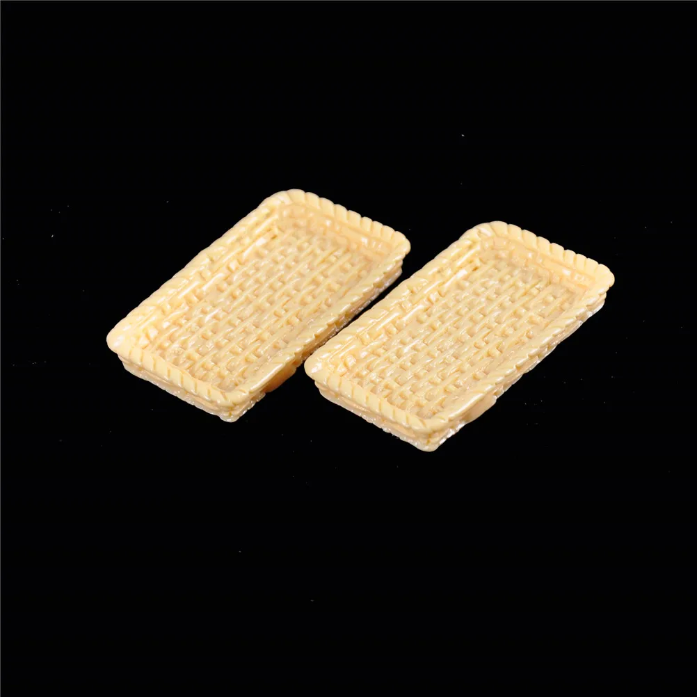 

2PCS Dinner Plate Dishes Tableware Dollhouse Miniature Kitchen Toys 35*20mm Dollhouse Miniature