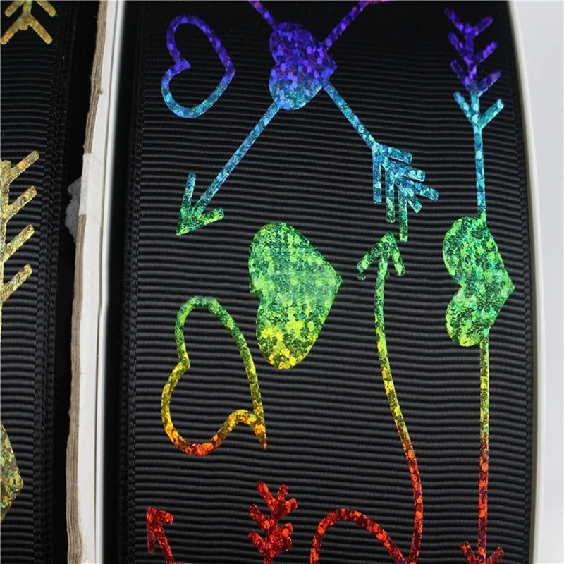 5yards/lot Laser Colorful Grosgrain Ribbon for Gifts Bouquet Wrapping Bow DIY Supplies Home Wedding Party Decor Ribbons | Дом и сад