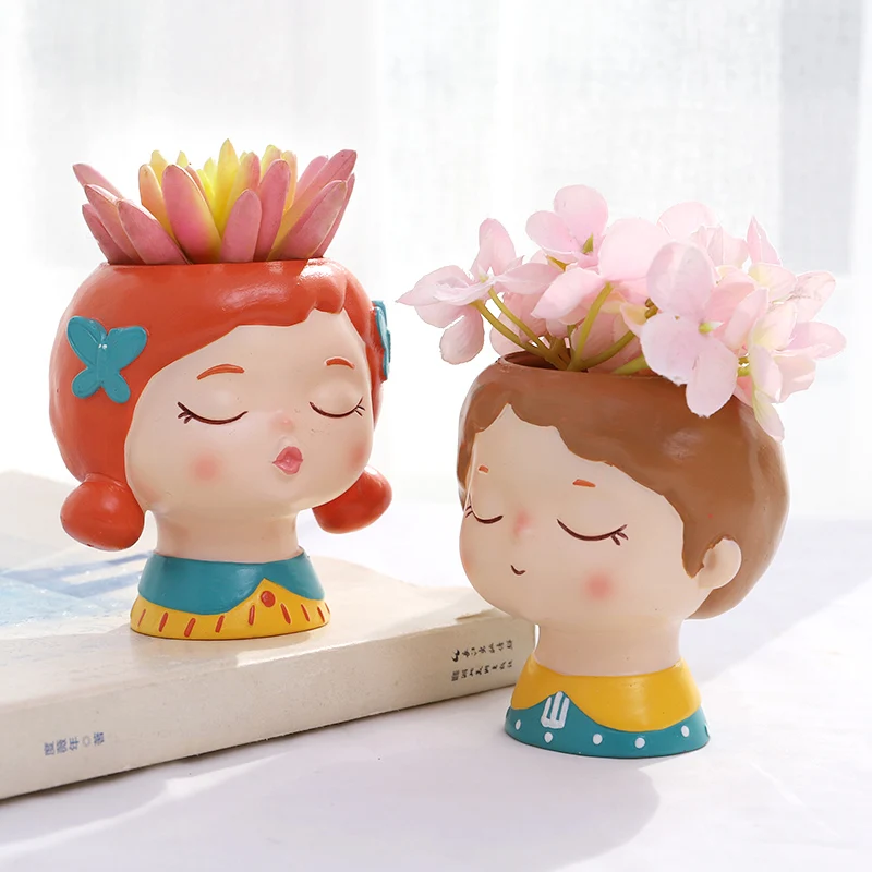 Мини цветочный горшок для мальчиков и девочек портретов собаки кролика