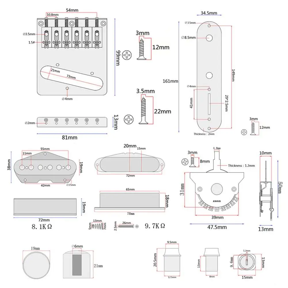 TL Alnico гитара звукосниматель шеи и моста для гитары с проводкой жгут полный