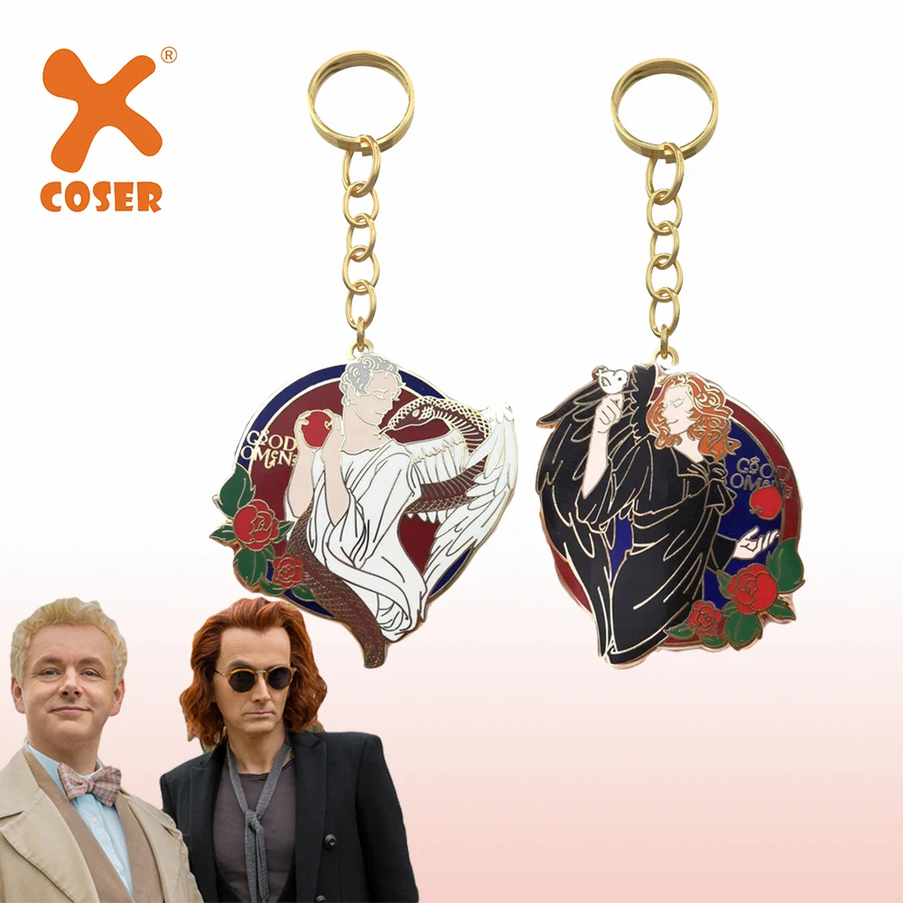 Брелок Xcoser Aziraphale и Crowley изящный аксессуар для косплея рождественские подарки на