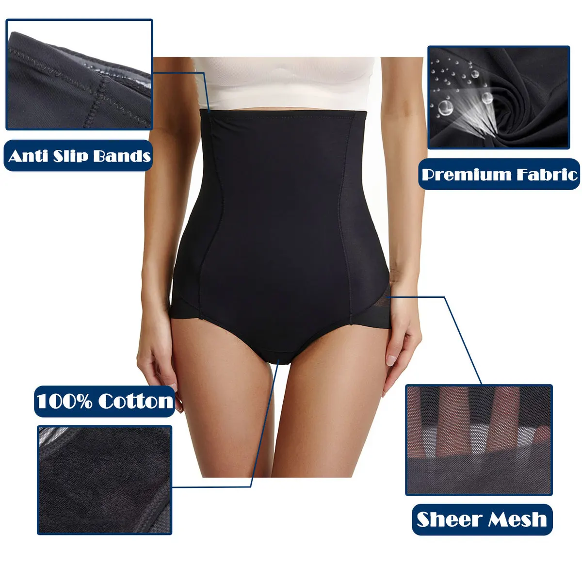 Трусики с высокой талией Корректирующее белье для живота похудения женское