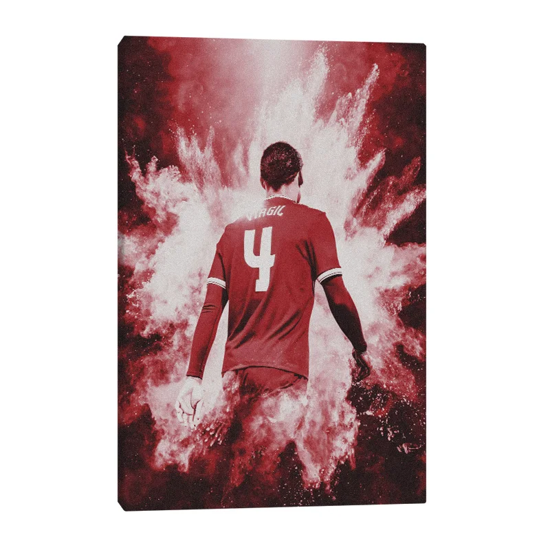 

Virgil van Dijk Poster Framed Wooden Frame Canvas Wall Art Decoration prints for room Home bedroom decor Painting Decorative