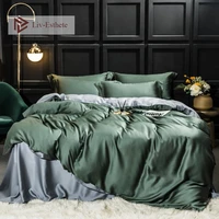liv esthete luxury 100 silk green gray bedding set beauty healthy silky queen king duvet cover flat sheet pillowcase bed sets