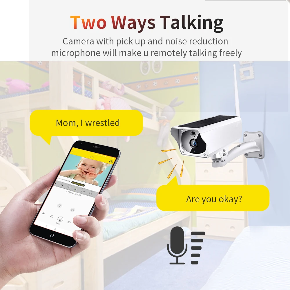 5mp outdoor solar security camera wireless wifi camera solar panel rechargeable battery bullet pir motion alarm surveillance cam free global shipping