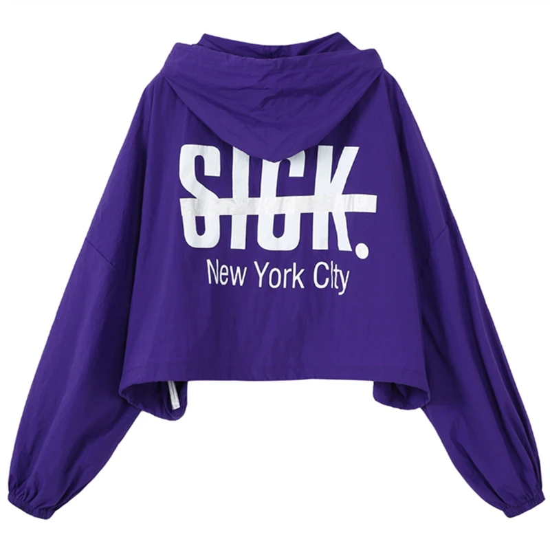 Весна Новая мода с длинным рукавом буквенным принтом высокое качество капюшоном