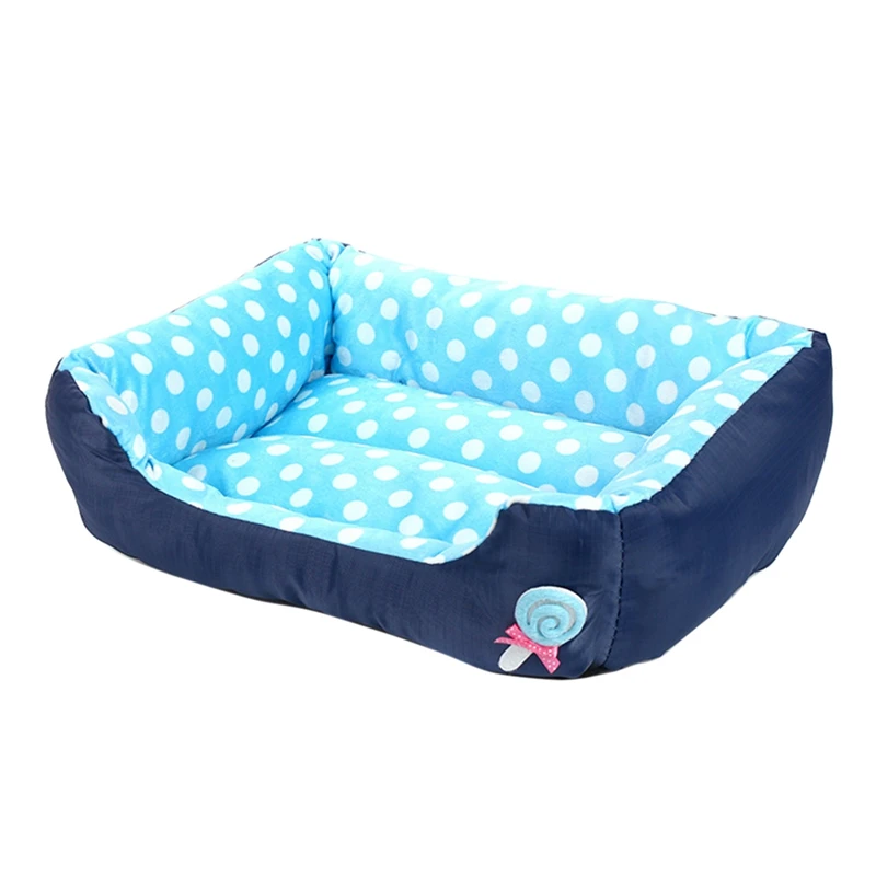 Зимний диван для собак бархатная кровать питомцев в горошек щенка котенка