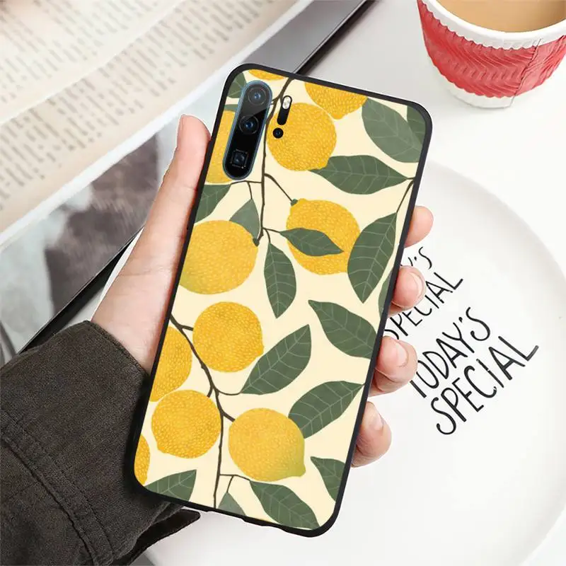 

Summer fruit lemon peach pomegranate grapes Phone Case For Huawei P40 P20 P30 Mate 40 20 10 Lite Pro Nova 5t P Smart 2019