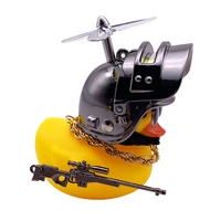 car interior decoration yellow duck with helmet for bike motor accessories without lights auto car accessories duck in the car