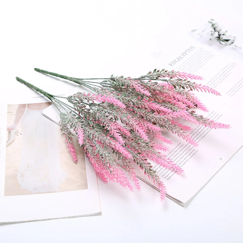 

1 Bundle Romantic Provence Lavender Plastic Wedding Decorative for Home Decor Artificial Flowers Grain Christmas Fake Plant