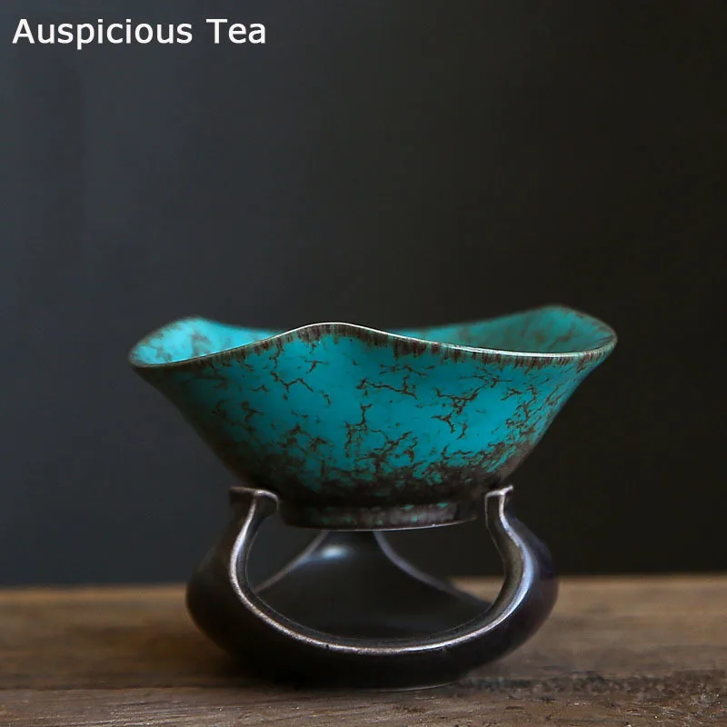 

Japanese Style Turquoise Glaze Ceramic Tea Filter Creative Infusers For Teacup Chinese Kung Fu Tea Set Tea Ceremony Accessories