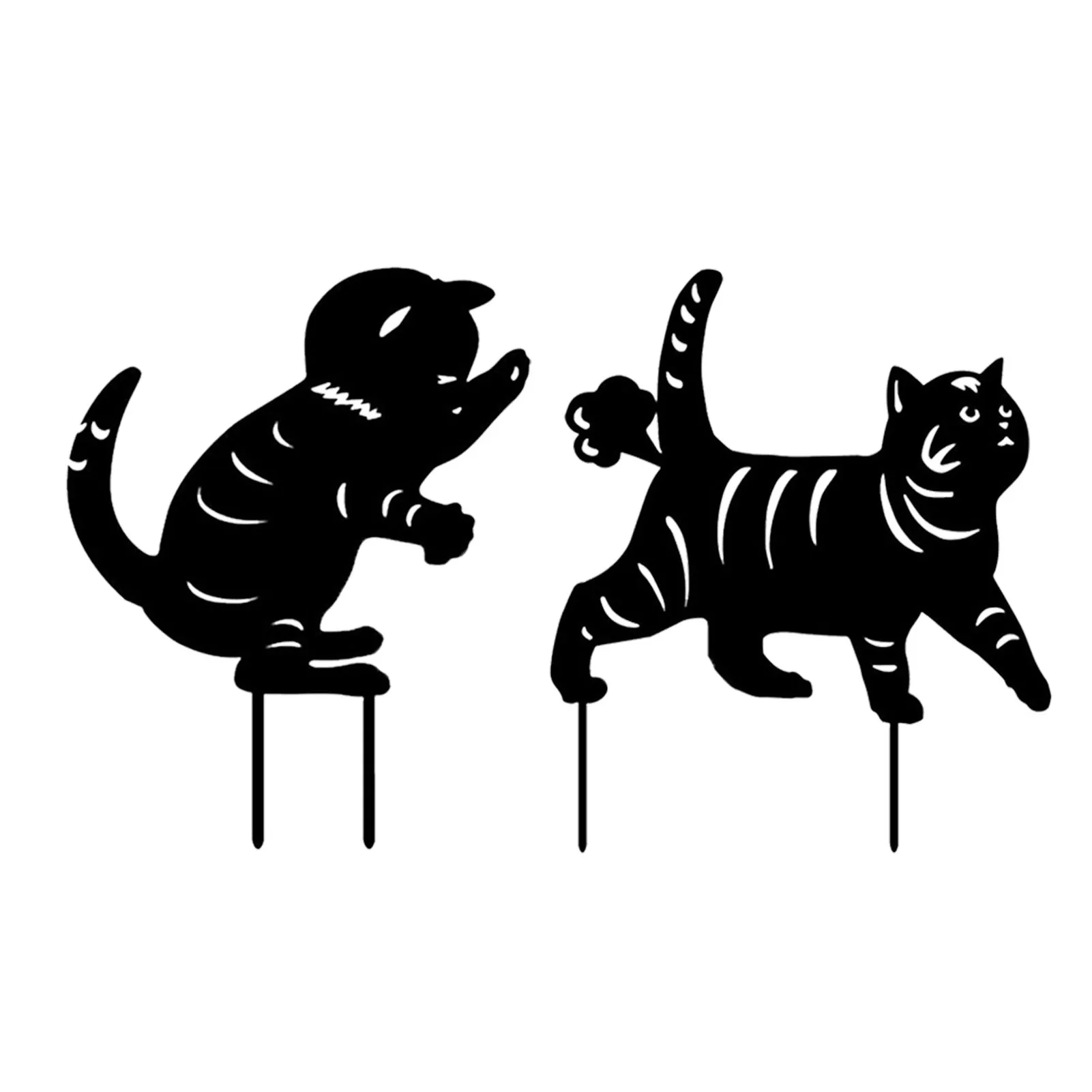 

2pcs Home Decor Lifelike Animal Outdoor Acrylic Art Craft Easy Install Gift Garden Stakes Lawn Sign Display Black Cat Waterproof