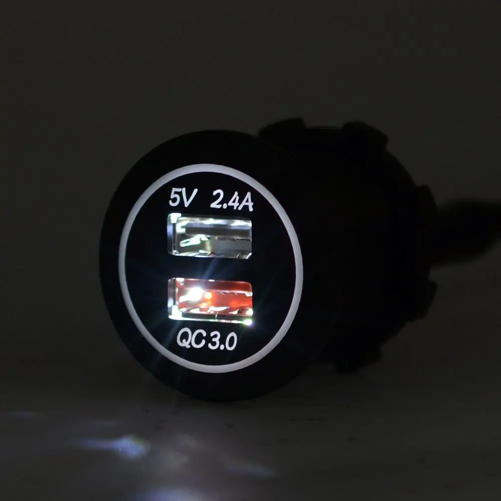 QC 3,0 автомобильный usb-адаптер Силовая розетка автомобильное быстрое зарядное устройство двойной USB автомобильный DC12V-24V Зарядка для смартфонов