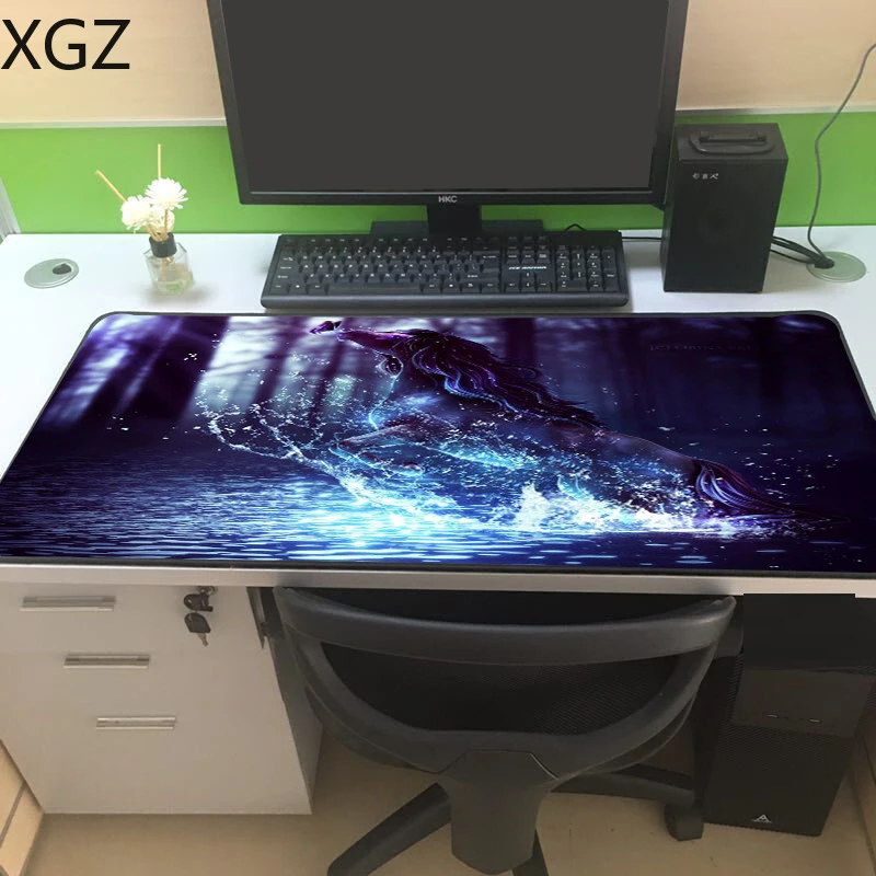 Большой игровой коврик для мыши XGZ черный с застежкой по краям классный фон