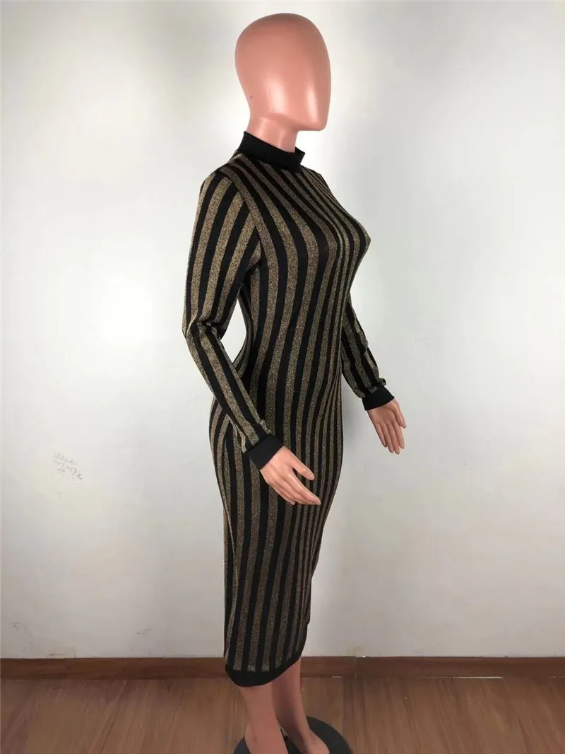 Adogirl/женские вечерние платья миди в полоску с металлическим блеском очень