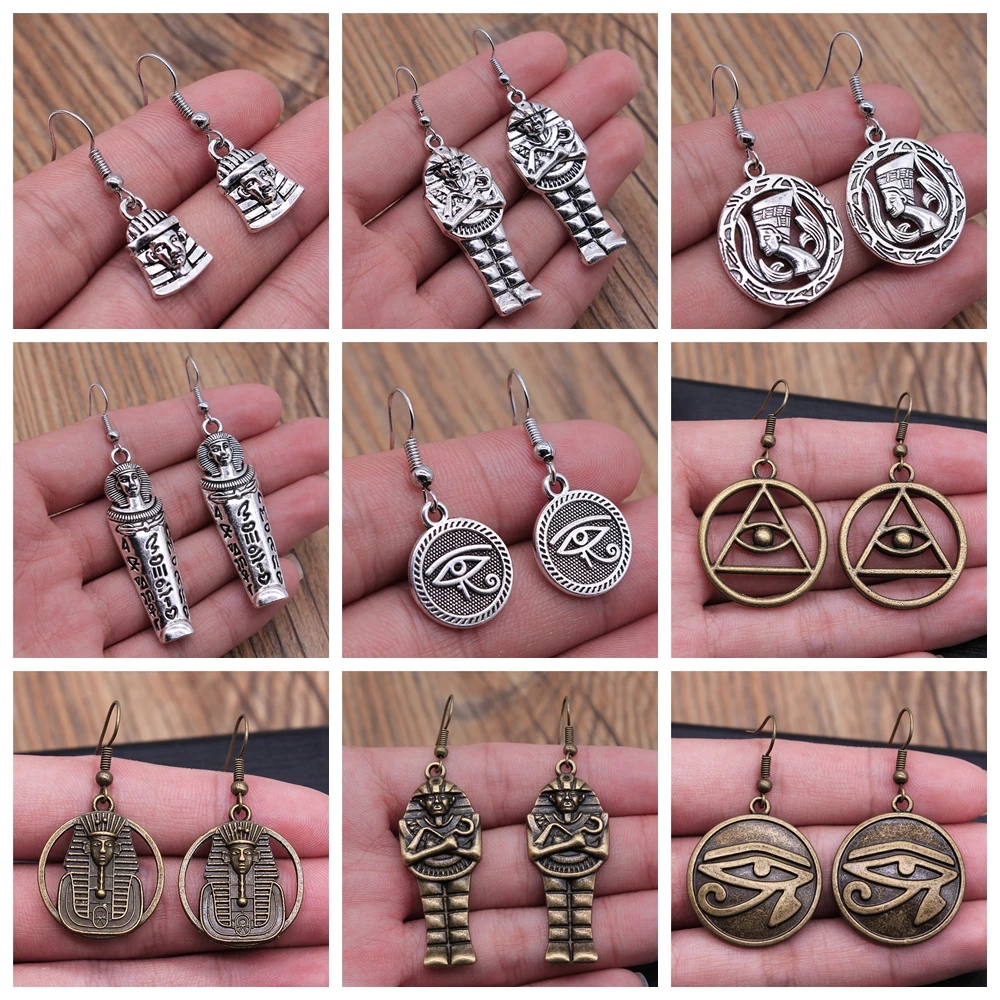 

Egyptian God Pharaoh The Eye Of Horus Charms Dangle Earring Vintage Jewelry New Retro Gods Of Egypt Earring For Women