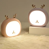 c2 night light touch sensor deer rabbit rechargeable led night lamp mini usb animals holiday for baby kid bedroom christmas gift