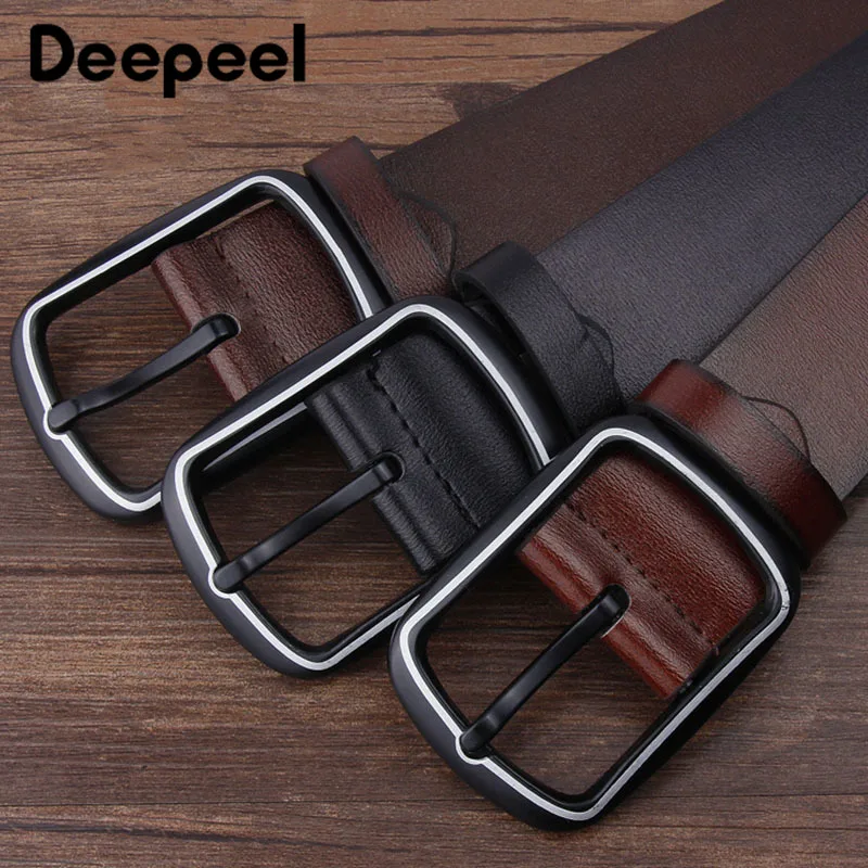 Deepeel 1 шт. 3 7*110 см в винтажном стиле Цвет Черный Мужская кожаный ремень с пряжкой DIY