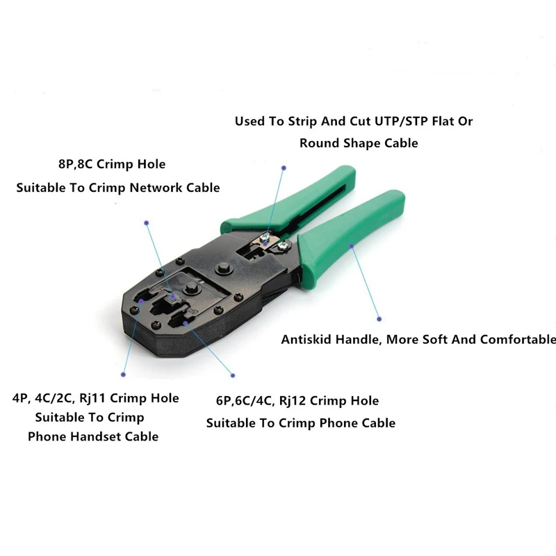 14 шт./компл. Профессиональный RJ45 RJ11 CAT5 CAT5e CAT6 сети Набор инструментов для ремонта UTP LAN Кабельный тестер плоскогубцы Обжимные Щипцы Зажим разъем ПК