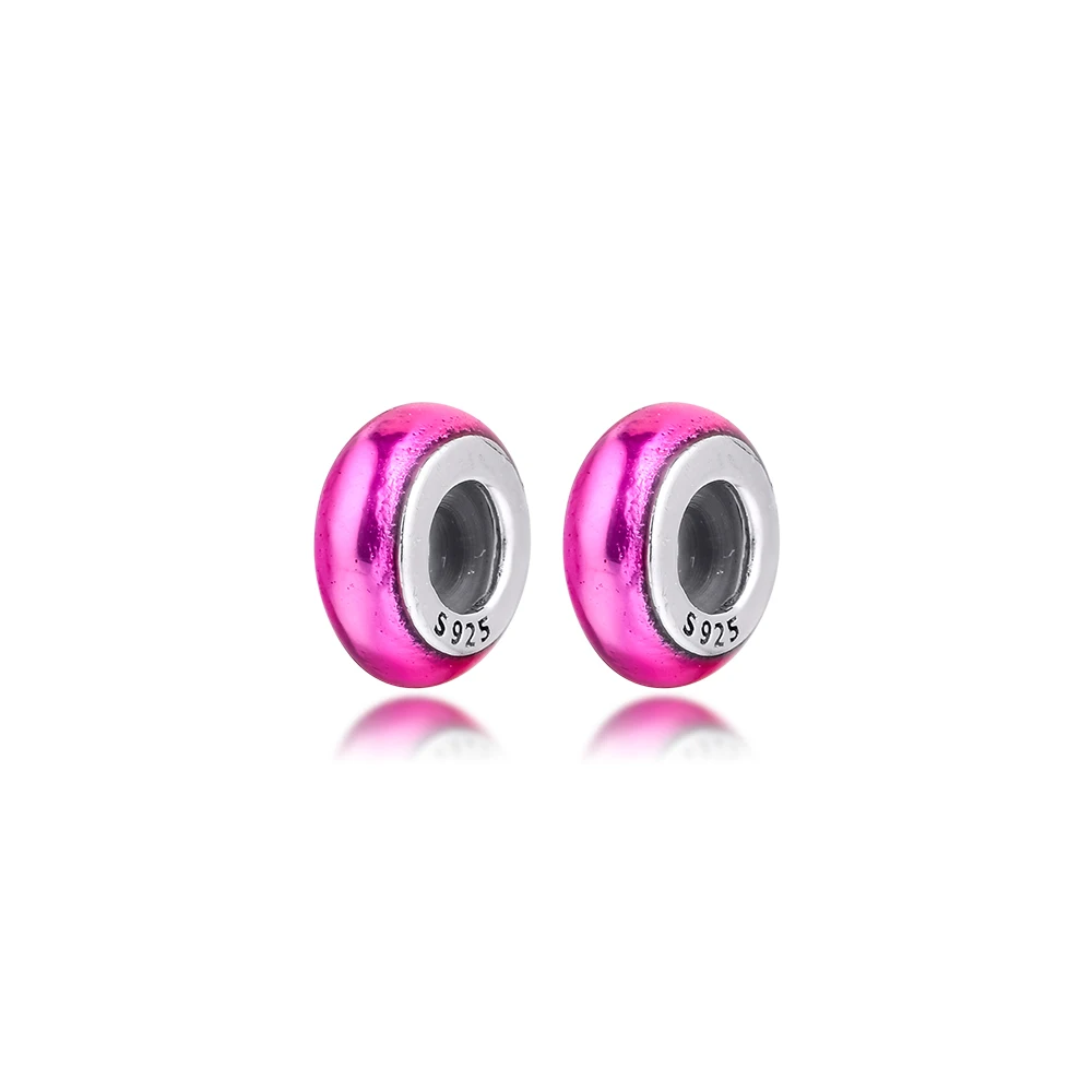 

Pink Spacer Charms Fits Pandora Me Bracelet Genuine 925 Sterling Silver Beads for Jewelry Making kralen berloques Wholesale
