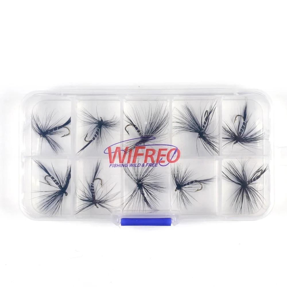 Wifreo 10 шт. #10 черный зебра от комаров мух и ловли форели Сухой Мушки рыболовная