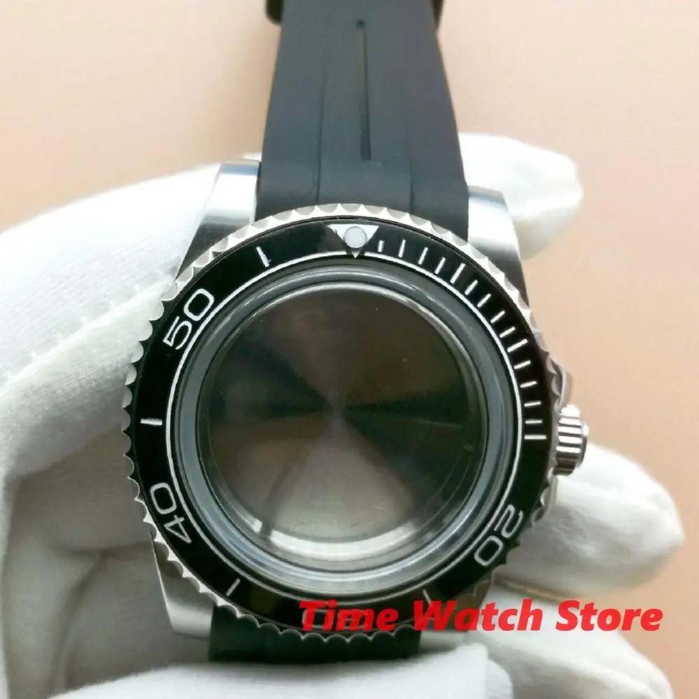Sapphire Crystal Watch Case 40mm 316L Fit For NH35 NH36 Miyota8215 821A DG2813 3804 ETA2824 2836 PT5000 Movement Rubber Strap