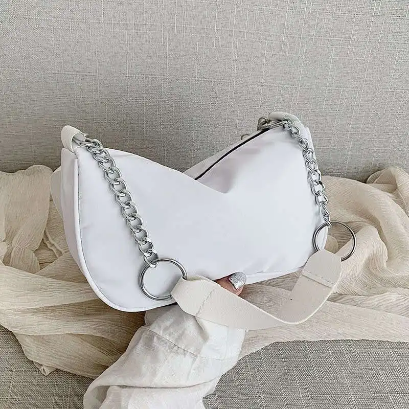 

Fashion Nylon Women Shoulder Totes Handbags Solid Color Messenger Ladies Travel Zipper Crossbody Top-handle Bag