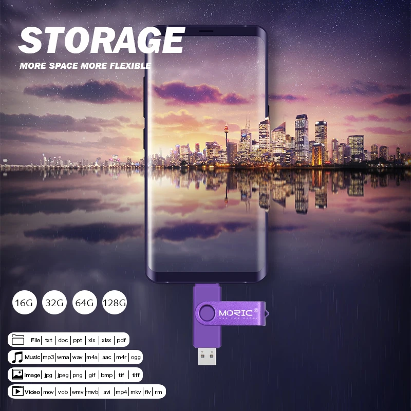 Usb флеш-накопитель 32 Гб металлический смартфон флешка 64 128 OTG 2 0 внешний накопитель