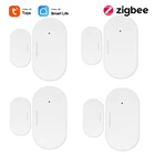 Умный датчик для дверей и окон Zigbee, управление через приложение Tuya Smart Life, домашняя Автоматизация, защита от кражи, голосовое управление Alexa Google Home