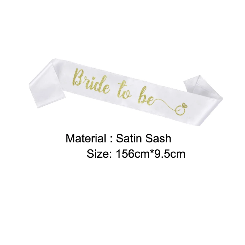 Атласная лента невесты to Be Sash с бриллиантовым кольцом через плечо для девичника