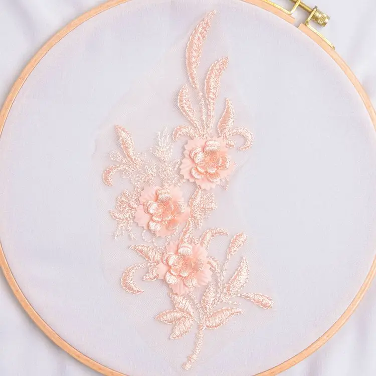 Новое поступление 3D Цветочная вышивка аппликация воротник кружевная отделка