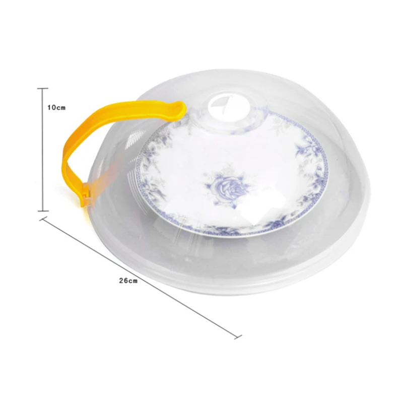 Microwave Oven Food Cover Heat Resistant Transparent Anti Sputtering Kitchen Cookware Parts Handle Reusable Airtight Food Covers