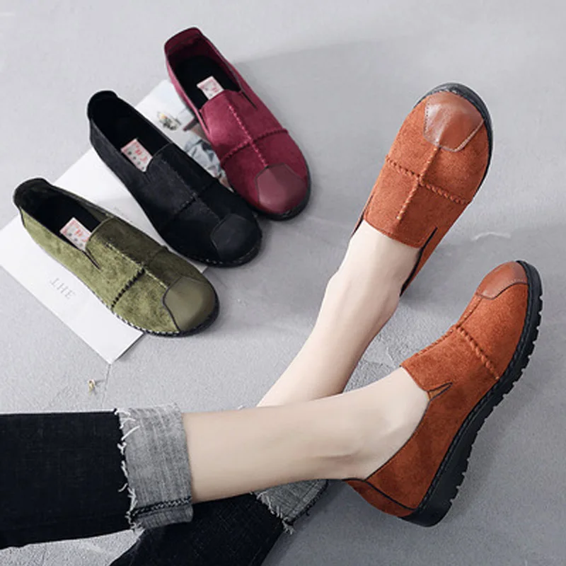 Туфли на плоской подошве размера плюс модные летние женские туфли 2020 слипоны из