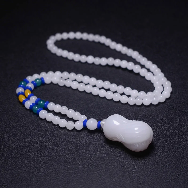 

Лидер продаж, цепочка из натурального Нефритового лотоса ручной работы, ожерелье-подвеска на свитер, модные аксессуары для мужчин и женщин, ...