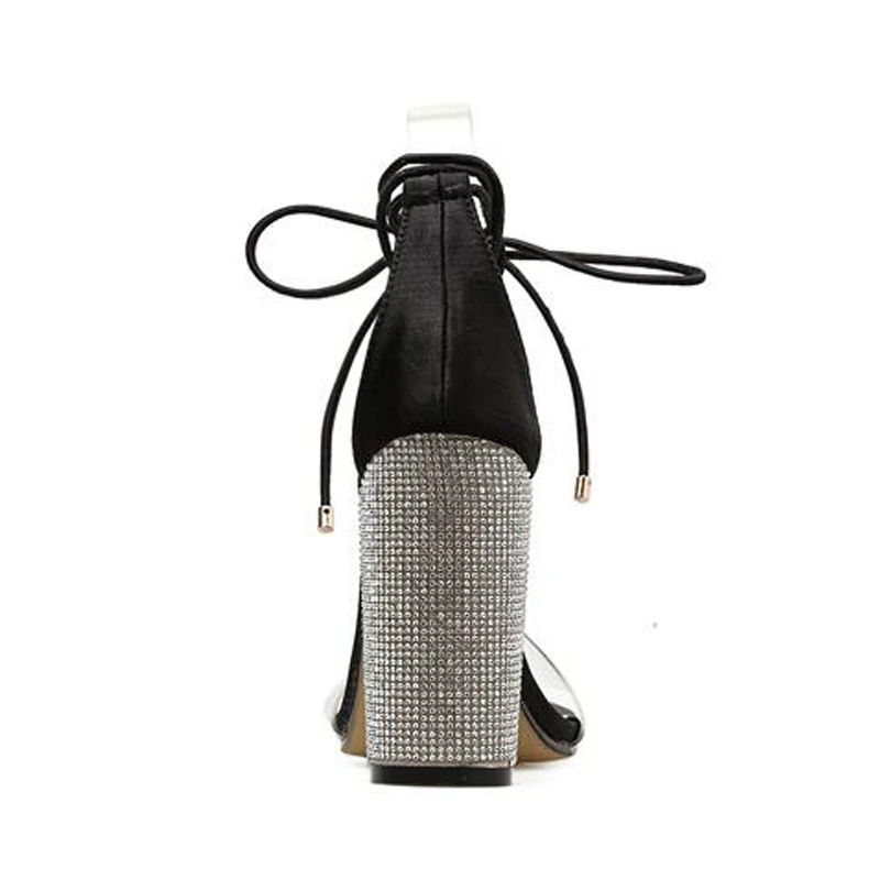 Женские Босоножки на каблуке туфли лодочки с ремешком щиколотке стразы супер