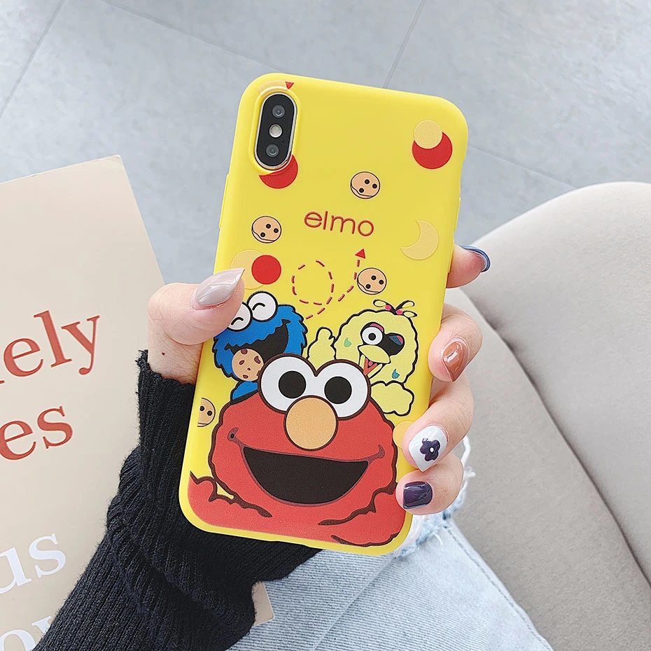 Чехол Улица Сезам для iPhone XR XS Max X 11 Pro 8 7 6S 6 Plus 5 5S SE 11Pro печенье Элмо мягкий