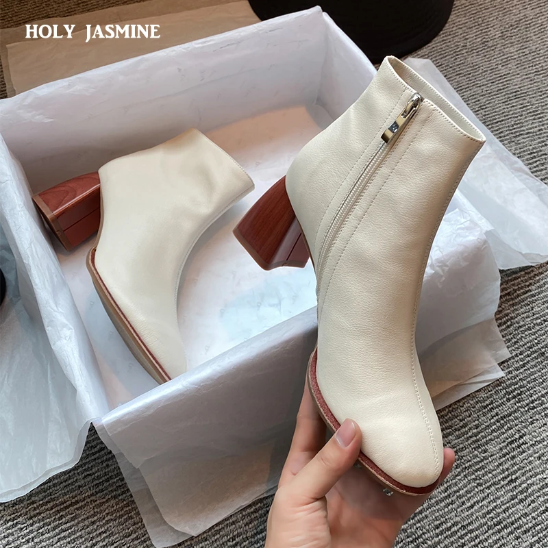 

Женские ботинки челси из натуральной кожи, с круглым носком, осенние ботинки на высоком каблуке 6,5 см, на платформе, 2020