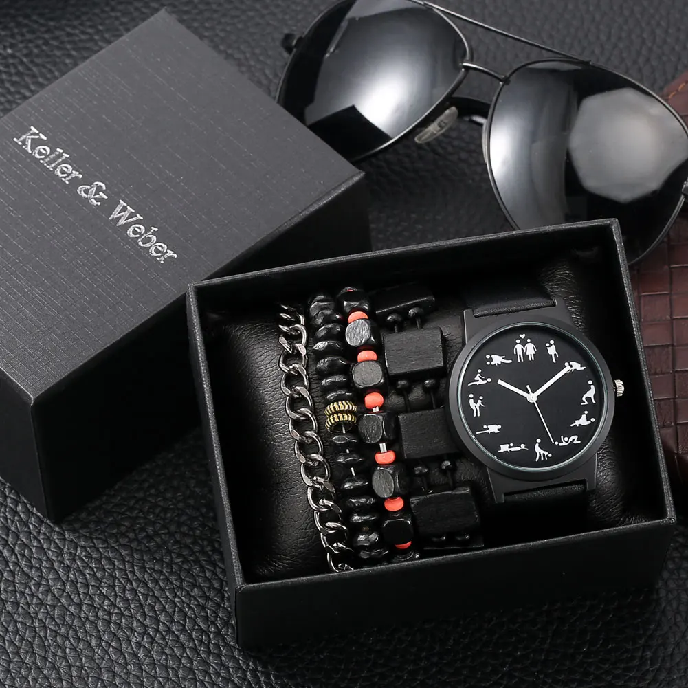 

Уникальные мужские часы, браслеты, деловые подарки, модные черные кварцевые наручные часы с кожаным ремешком, мужской подарок на день рожде...