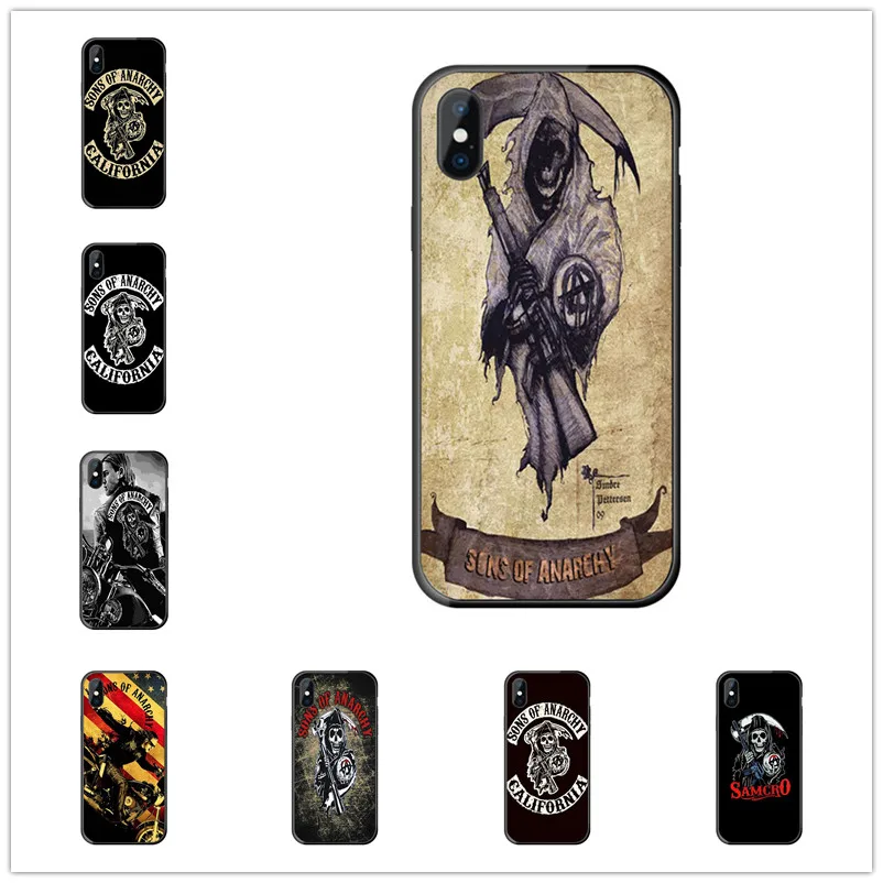 Модный чехол Sons of анархий для Apple iPhone 11 Pro X XS Max XR 4 4S 5 5C 5S SE SE2 6 6S 7 8 Plus мягкие чехлы