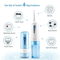 electric portable oral irrigator 4 modes watreproof rechargeable 150ml water tank dental flosser 5 water jet tips tooth care