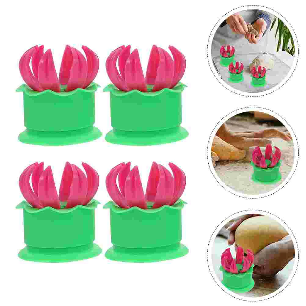 

4 Pcs Steam Bun Makers Mould DIY Cooking Tools Kitchen Baking Utensils (Red)