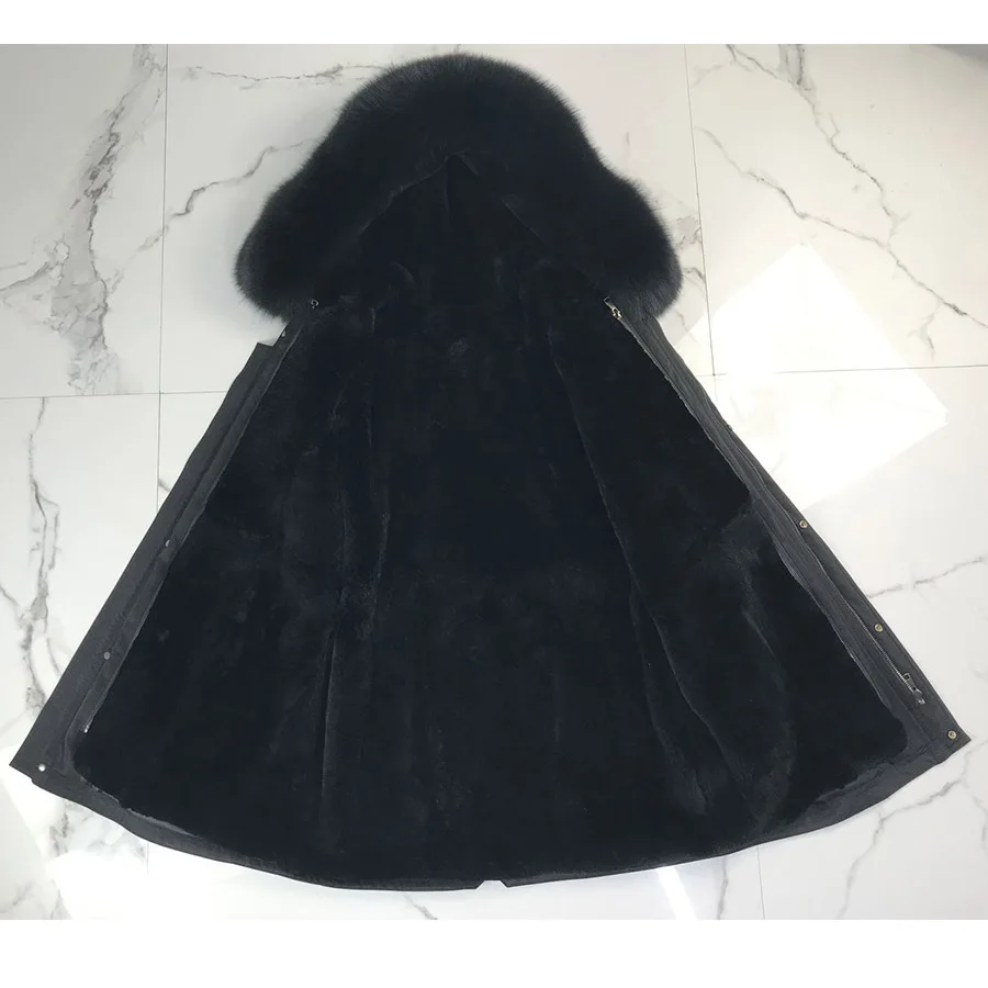 Real FoxFur Collar Rabbit Fur Lined Hooded Parka Winter Mens Outwear High Quality 2022 Hot St Mens Winter Outwear Classic Jacket