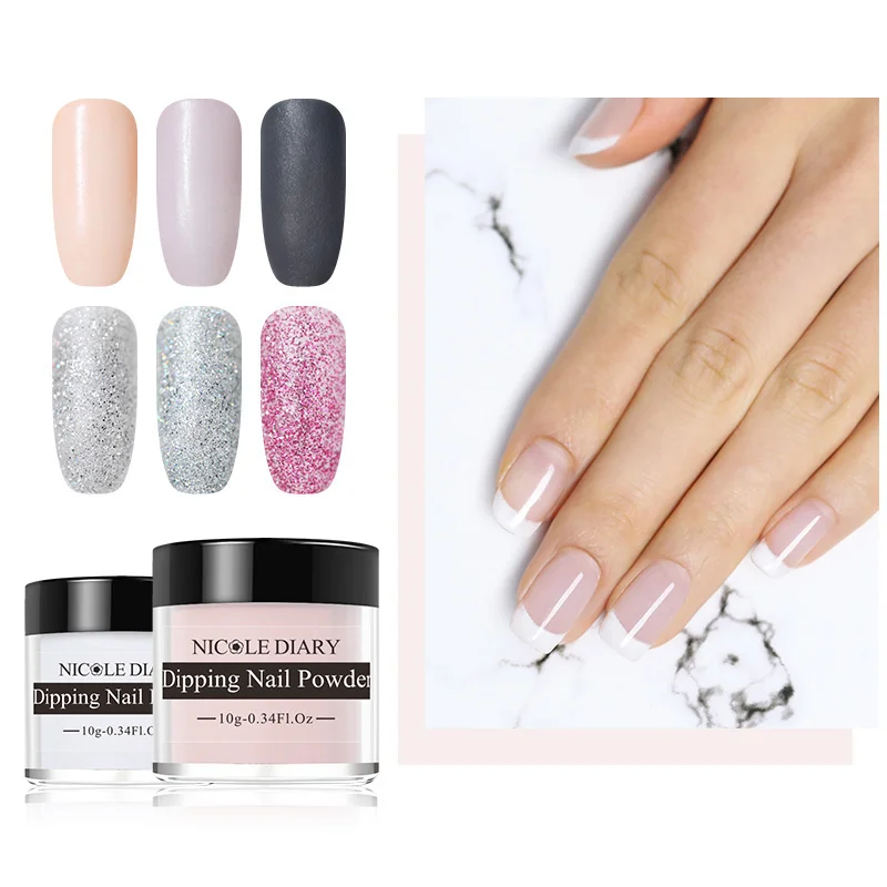 Порошок для ногтей NICOLE DAIRY 1 коробка 10 мл без лампы Натуральный сухого погружения