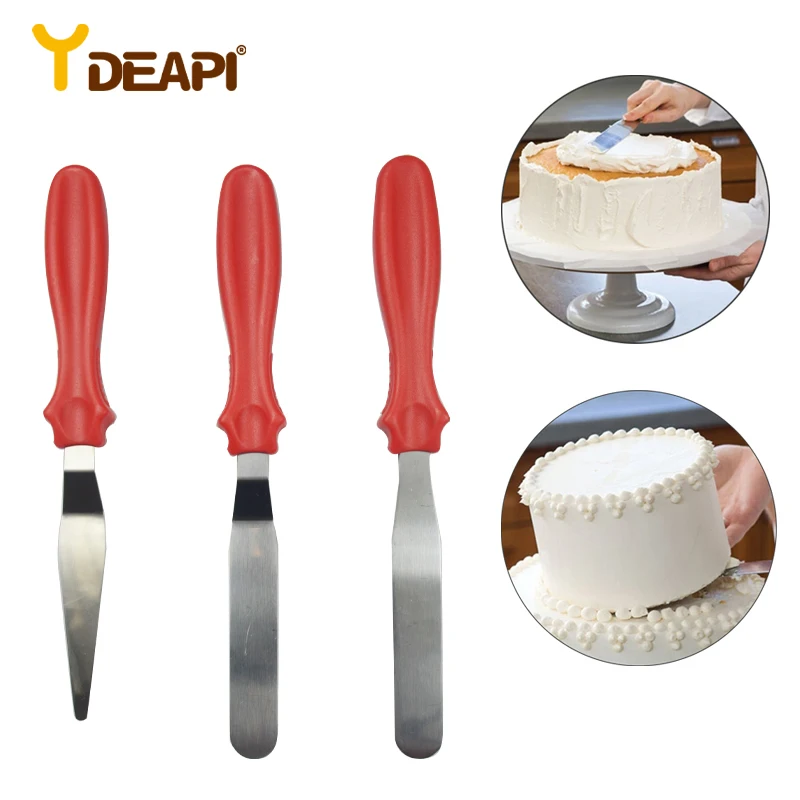 

DIY Cake Cream Spread Decorating Scraper Pastry Angled Blade Spatula Wedding Valentine Baking Cooking 3Pcs/Set