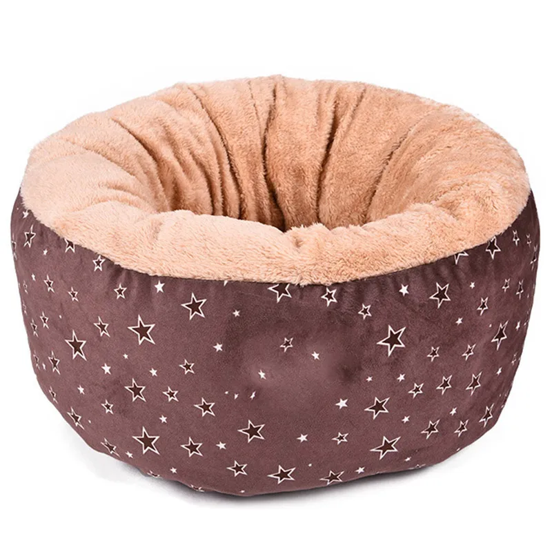 

Round Pet Puppy Cat Sleeping Bed Thick Cozy Soft Plush Warm Kennel for Dog Cats THIN889