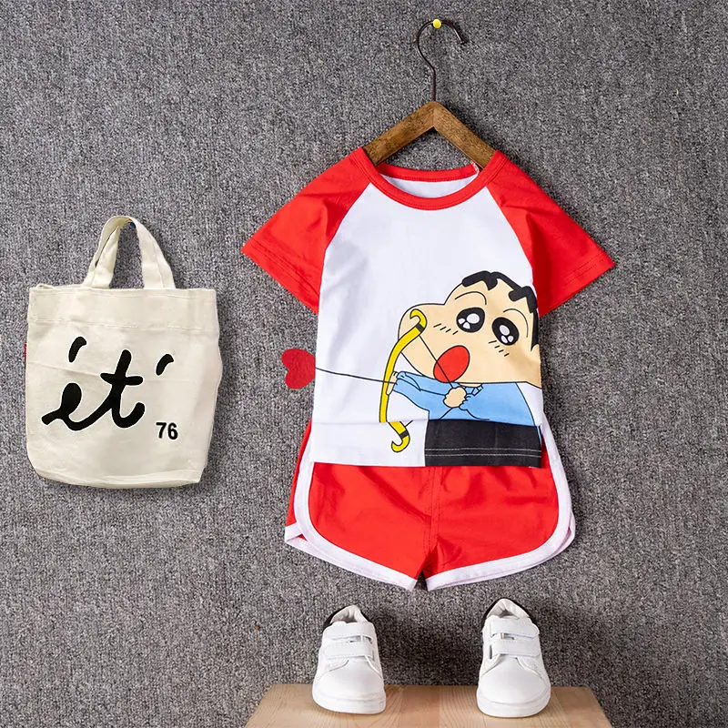 Дораэмон для маленьких мальчиков и Летняя Одежда девочек набор детской одежды