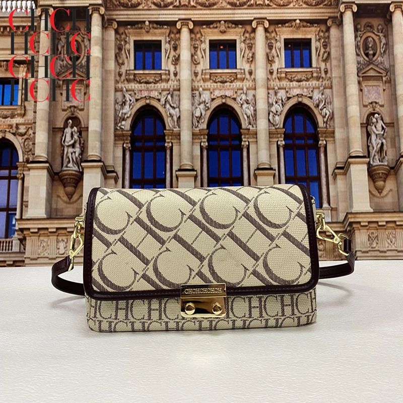 

Женская сумка через плечо CHCH HCHC из 100% натуральной кожи, новинка 2022, модная сумка с одним плечевым клапаном, роскошные брендовые дизайнерские...