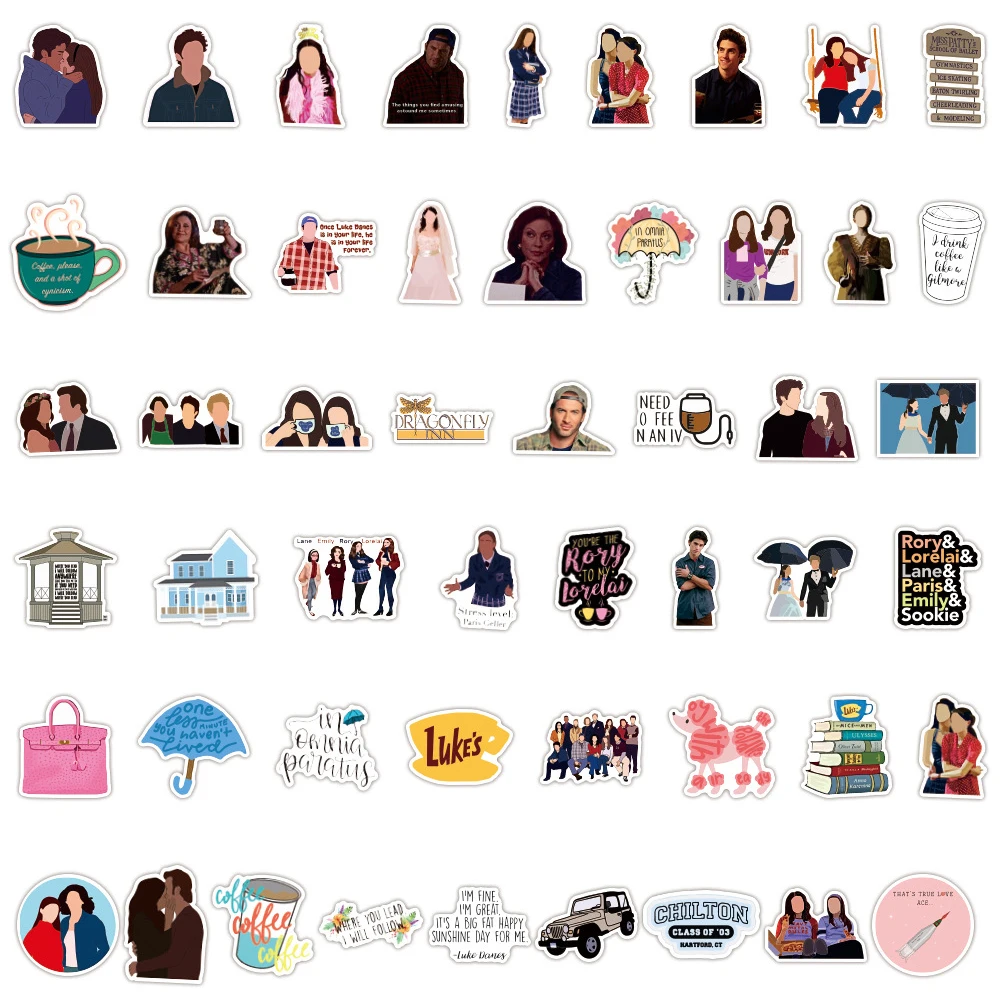 

50PCS Gilmore Girls Stickers Comedy TV Series Graffiti Decal Sticker For DIY Skateboard Phone Bike Motorcycle Laptop Pegatina