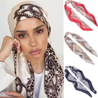 print hair scarf women headband bandana ribbon leopard hairbands streamers bow hair rope ties ponytail holder hair accessories