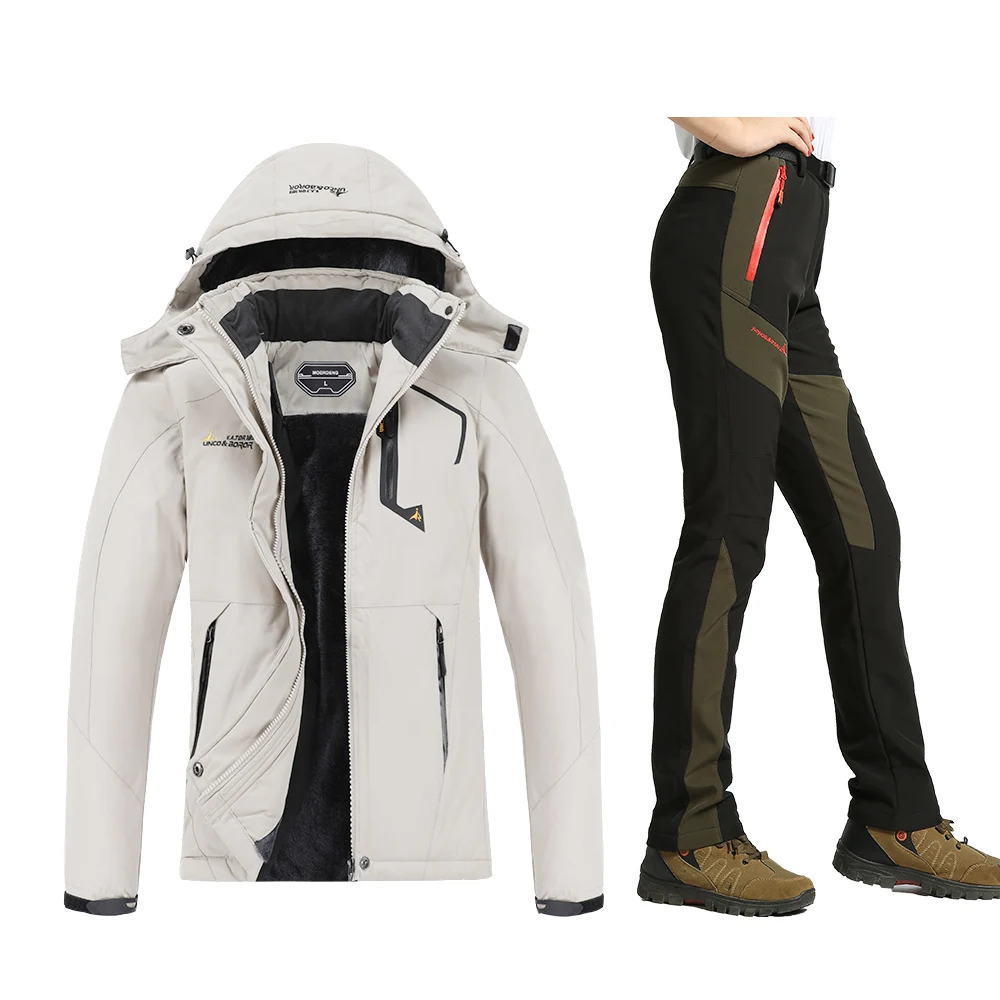 Женский зимний лыжный костюм Высококачественная лыжная куртка и теплые штаны